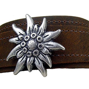 Bracelet Edelweiss wrap leather bracelet Gentian