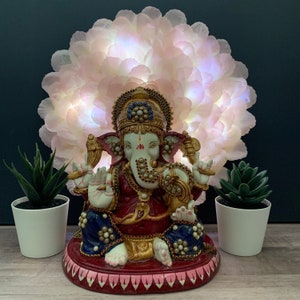 Light up Ganesha backdrop and aasana set.