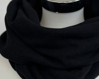 Foulard tube LOOP tissu maille coton noir