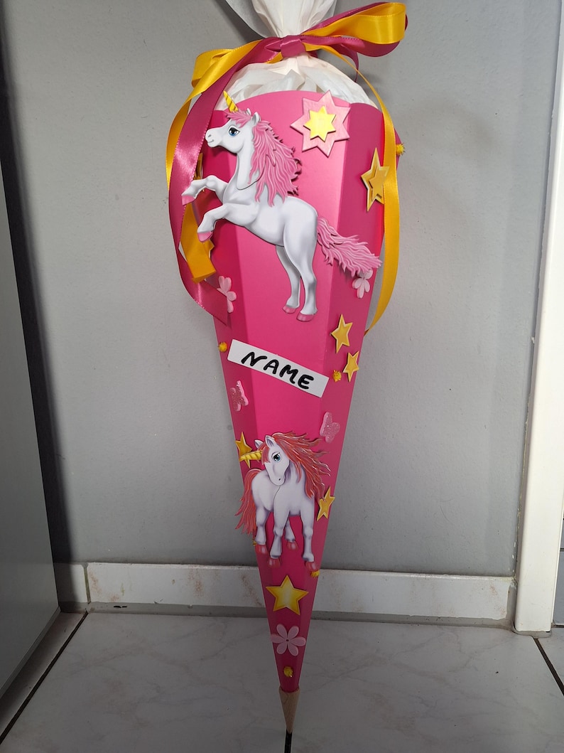 School cone/candy cone "Unicorn" - various colors & designs (ready-made or as a craft kit) image 10