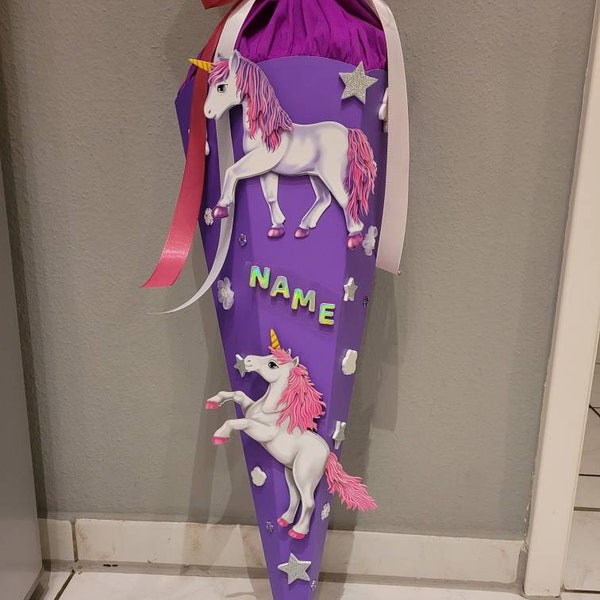 School cone "Unicorn" - different colors & motifs (finished or as a craft set)