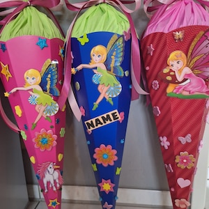 Schultüte "Fee" - verschiedene Farben (fertig oder als Bastelset)