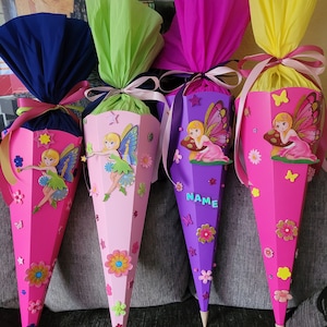 Schultüte "Fee" - verschiedene Farben (fertig oder als Bastelset) neues Design