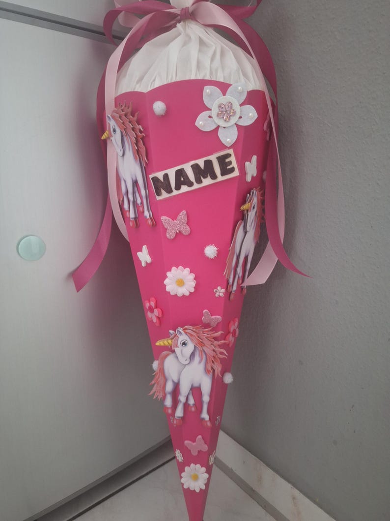 School cone/candy cone "Unicorn" - various colors & designs (ready-made or as a craft kit) image 7