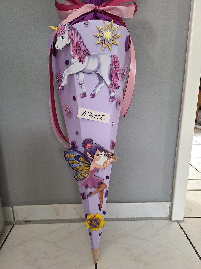 School cone/candy cone "Unicorn" - various colors & designs (ready-made or as a craft kit) image 8