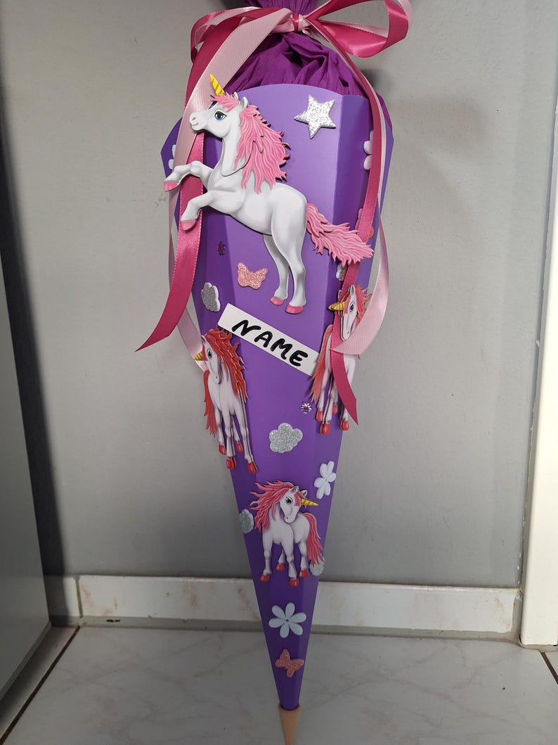 School cone/candy cone "Unicorn" - various colors & designs (ready-made or as a craft kit) image 11