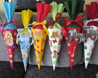 Sibling school cone - different colours & motifs