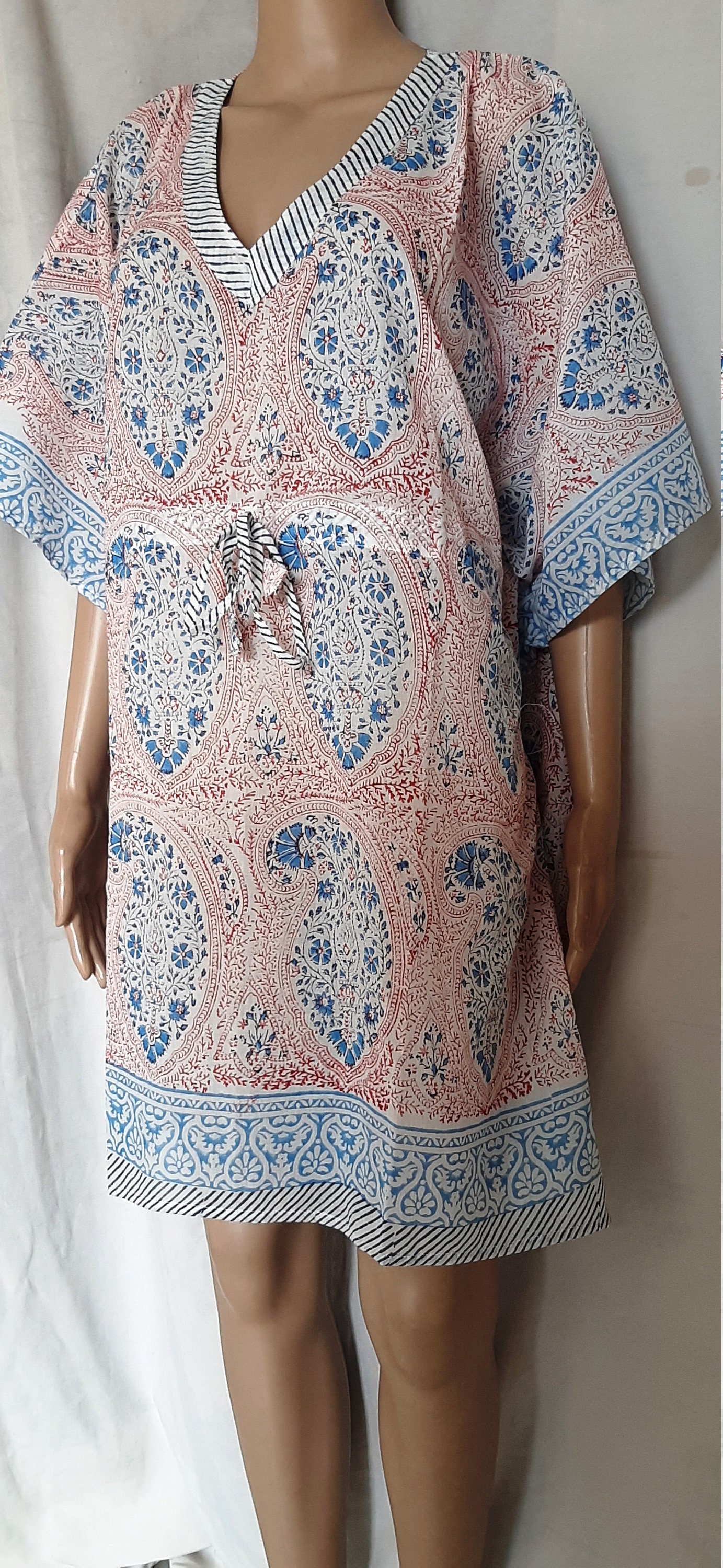Indian Cotton Caftan For Women Ethnic Kimono Bohemian Summer Etsy