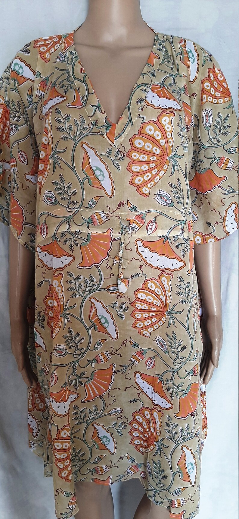 Indian Cotton Kaftan For Women Summer Short Caftan Beach Dress Etsy