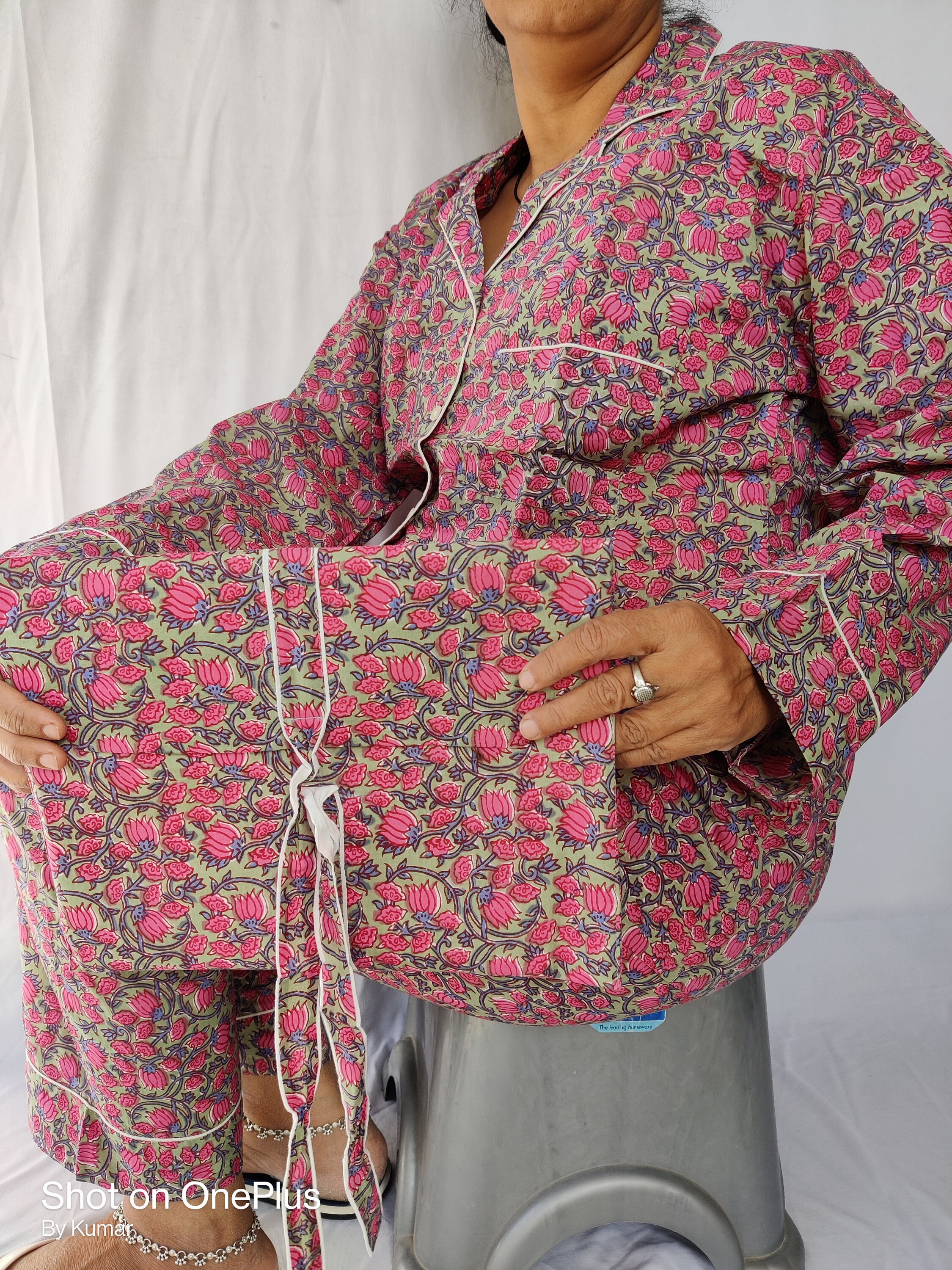 Indian Cotton Set Of PJ Handmade Floral Night Pajama Women Etsy