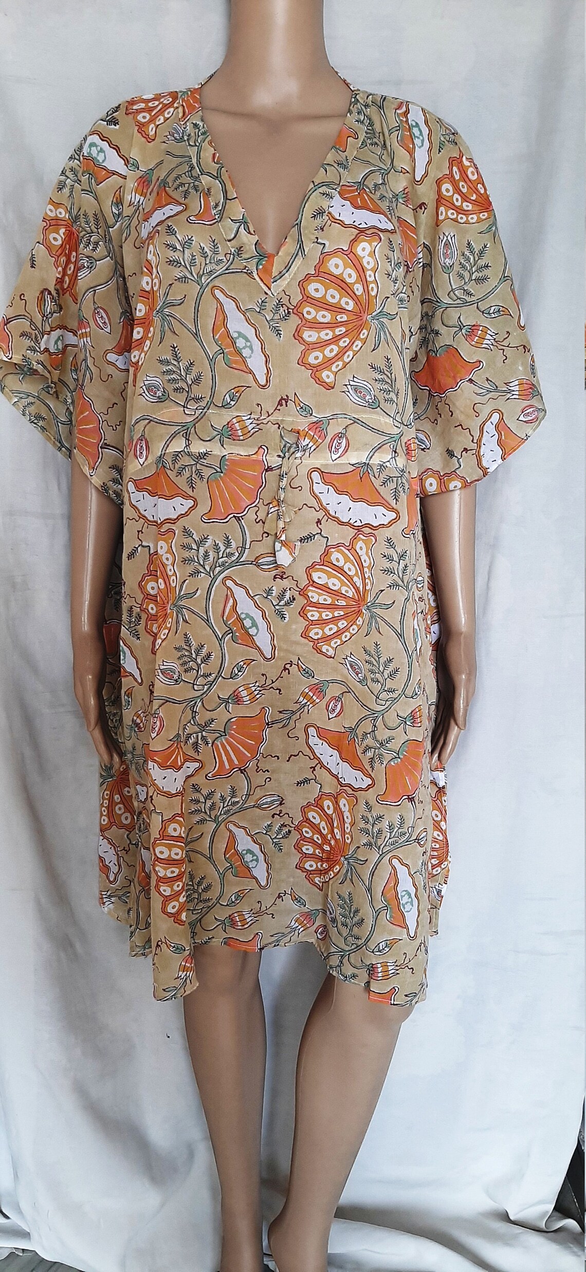Indian Cotton Kaftan For Women Summer Short Caftan Beach Dress | Etsy