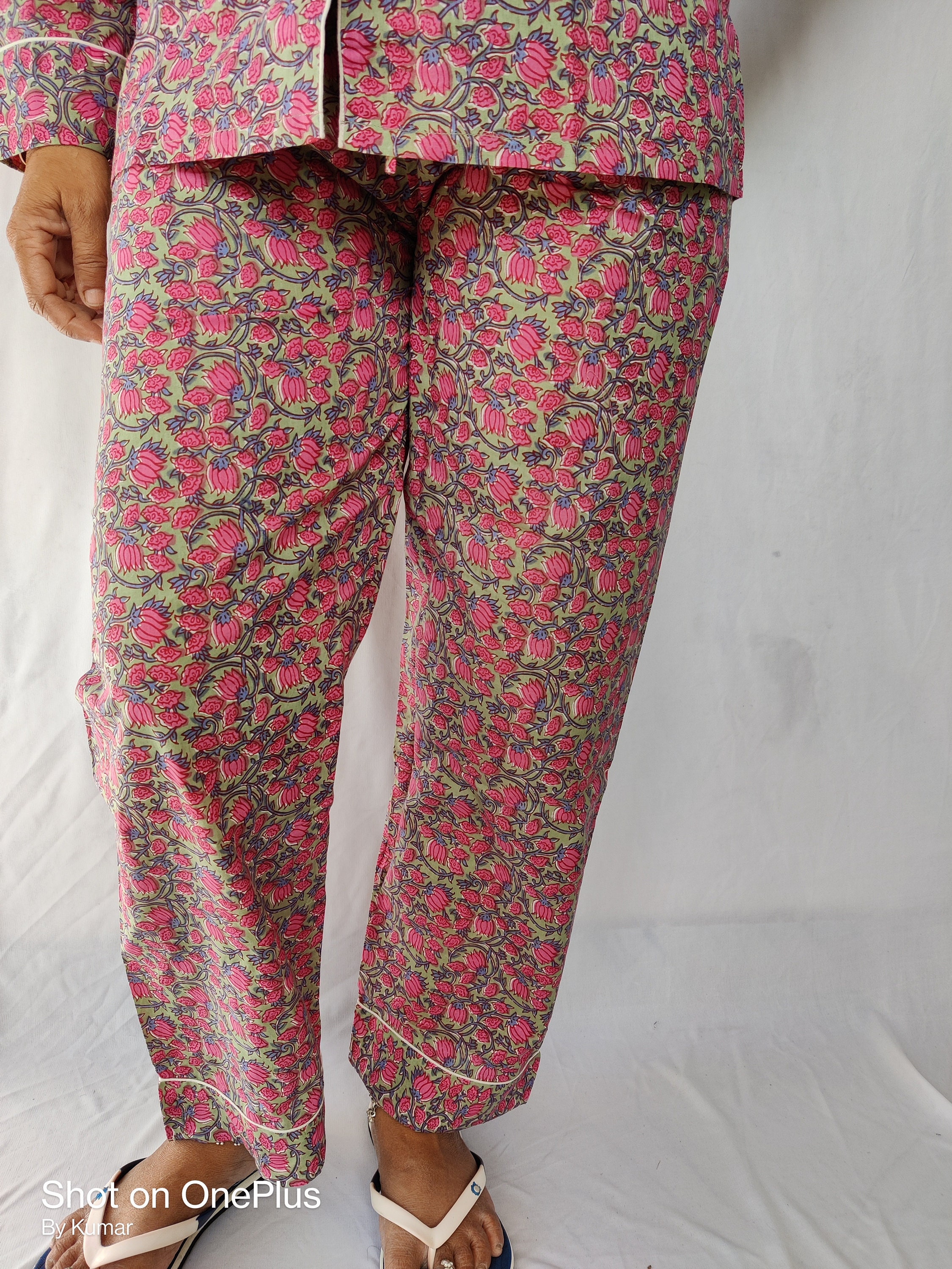Indian Cotton Set Of PJ Handmade Floral Night Pajama Women Etsy