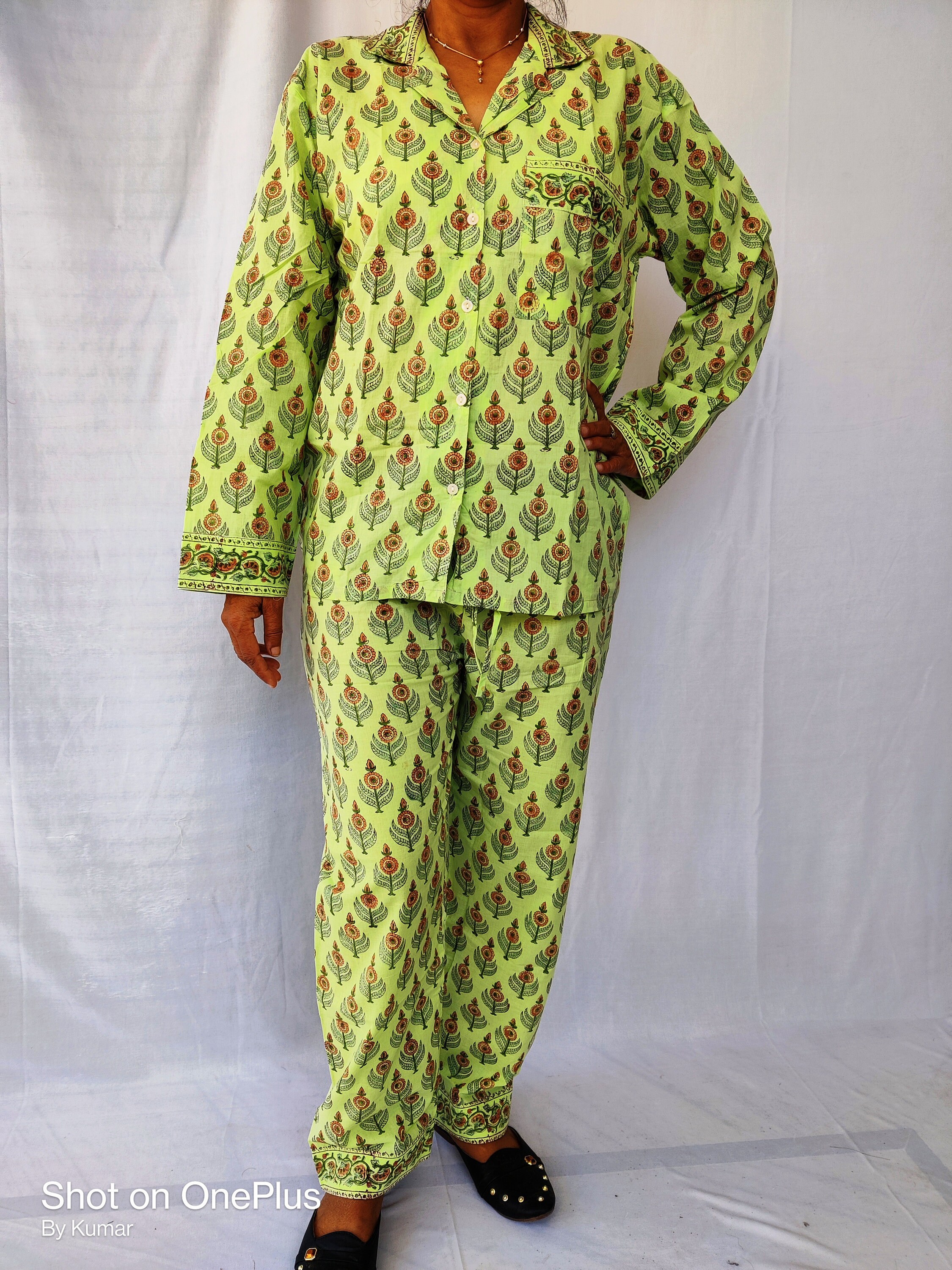 Indian Cotton PJ Set Adult Pajamas Hand Block Print Women & Etsy