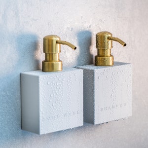 Soap dispenser CUBE with wall holder for gluing, without drilling, 1 piece