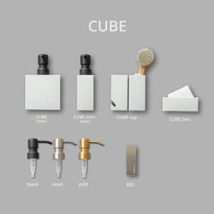 CUBE soap dispenser with wall mount for adhesive mounting, no drilling required, 1 pc. image 14