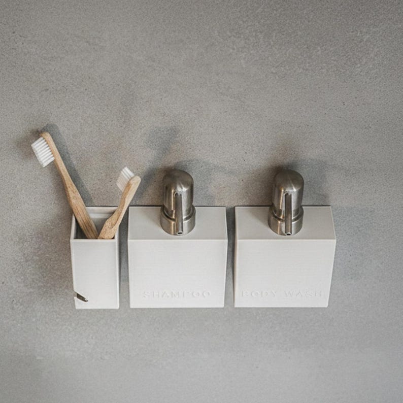 CUBE soap dispenser with wall mount for adhesive mounting, no drilling required, 1 pc. image 1