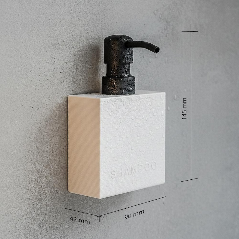 CUBE soap dispenser with wall mount for adhesive mounting, no drilling required, 1 pc. image 15