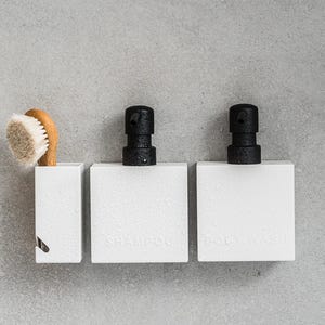 CUBE soap dispenser with wall mount for adhesive mounting, no drilling required, 1 pc. image 3