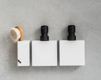 CUBE soap dispenser with wall mount for adhesive mounting, no drilling required, 1 pc.