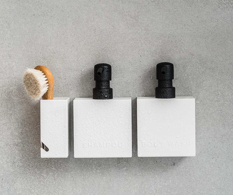 CUBE soap dispenser with wall mount for adhesive mounting, no drilling required, 1 pc. image 3