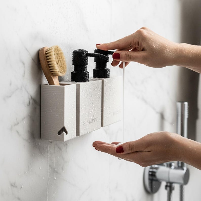 CUBE soap dispenser with wall mount for adhesive mounting, no drilling required, 1 pc. image 5