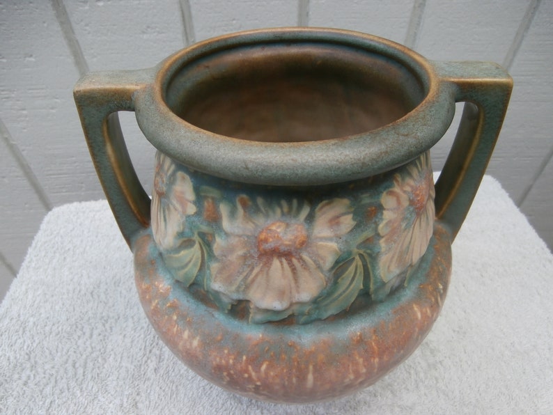 Antique Roseville Pottery Vase Dahlrose 367-8 Arts & | Etsy