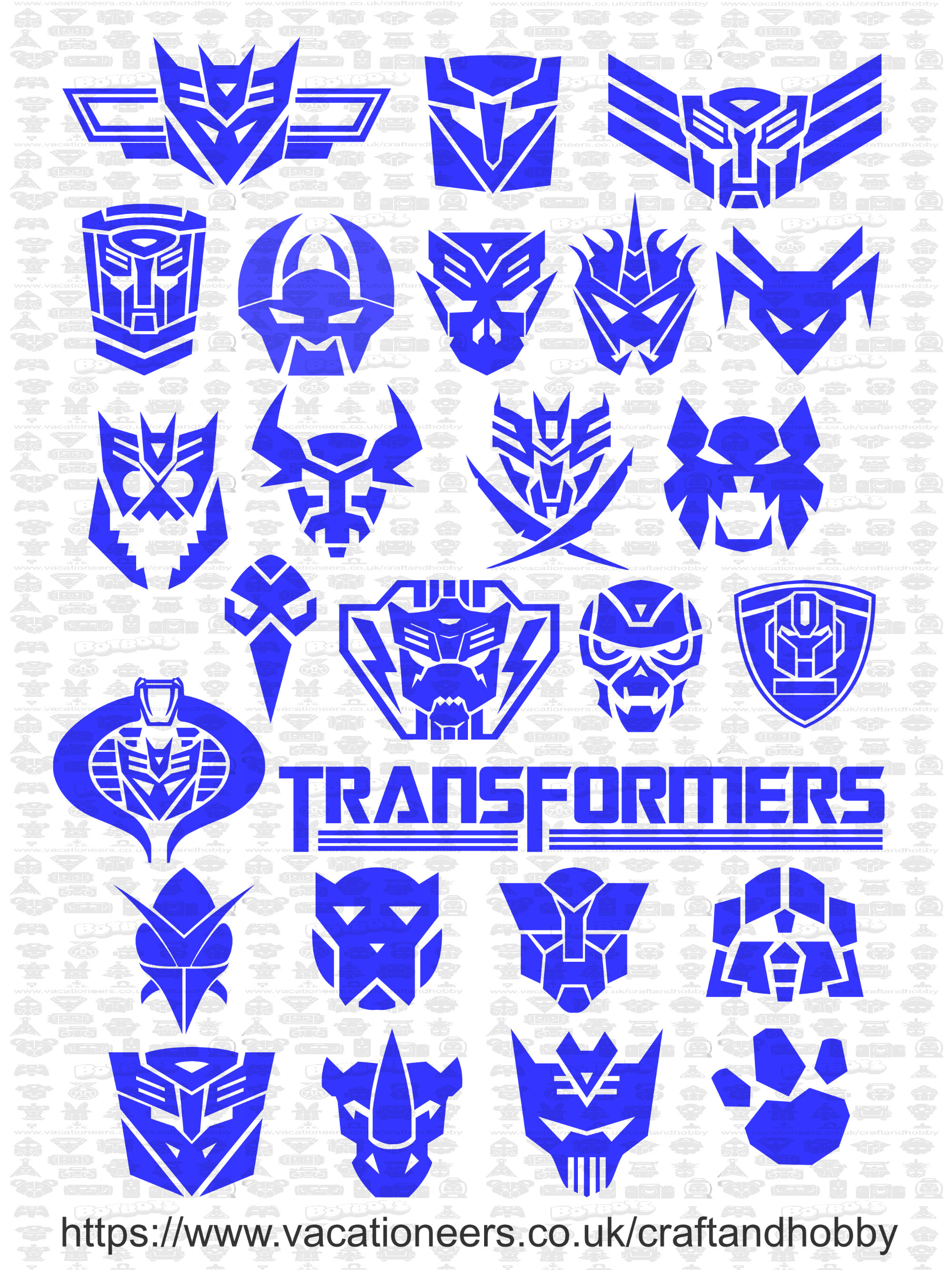 Transformers Blue Craft Pack for Hobbyists Svg Jpg Gif Png Etsy