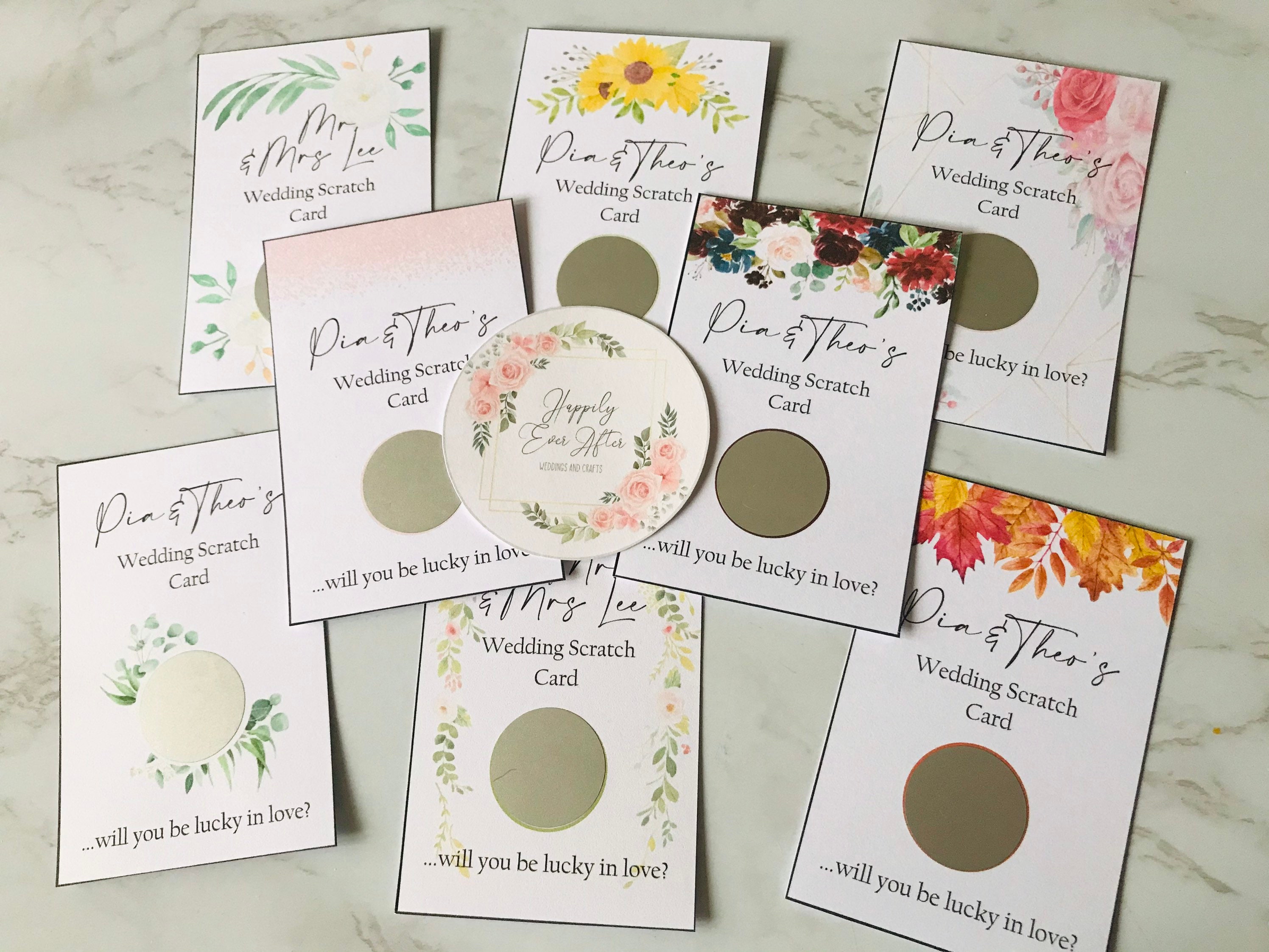 10 Scratch Card Wedding Favours Free Drink Prize Who Etsy