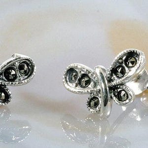 Schmetterling,Markasiten, Ohrstecker,Silber