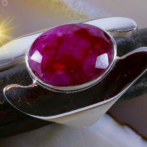 Ruby and silver ring