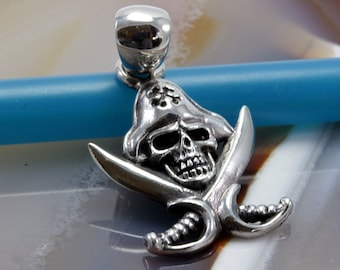 Totenkopf, Pirat,  Anhänger, 925 Silber