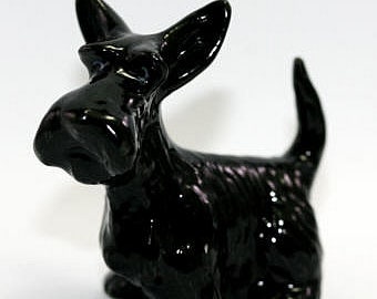 Scotch Terrier Dog Miniature Porcelain