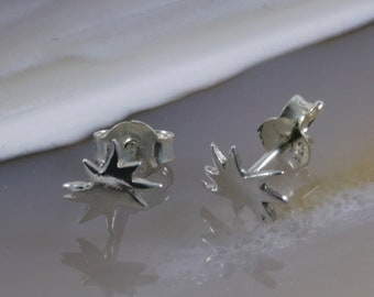 Star, stud earrings, 925 sterling silver