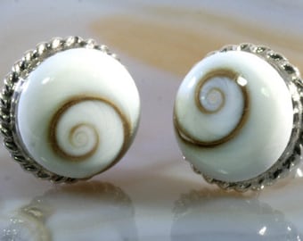 Shiva Eye and 925 Silver, Stud Earrings