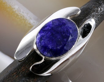 Sapphire and silver ring