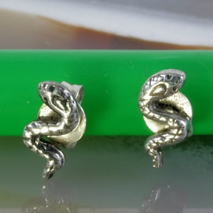 Snake, stud earrings, 925 sterling silver