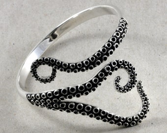 Oktopus, Armreif, 925 Sterling Silber