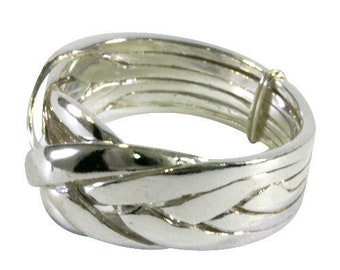 Puzzle ring, 6 bands, 925 silver