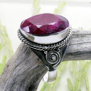 ruby and silver ring