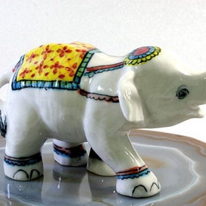 Elephant, miniature, porcelain
