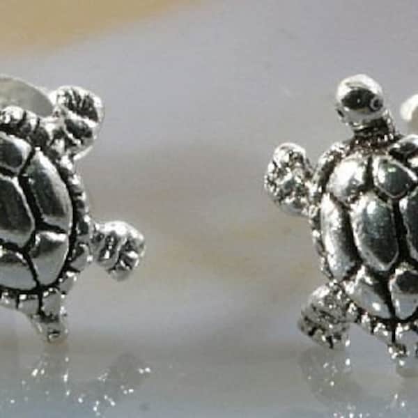 Turtles, ear studs, 925 sterling silver