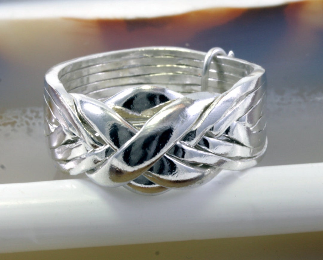 Puzzle Ring, 8 Bands, Heavy Design, 925 Silver - Etsy
