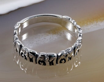 Elephants in the ring, ring, 925 silver