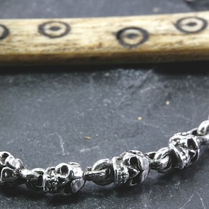 Skulls, bracelet, sterling silver, solid