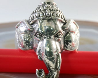 Ganesha, Elefantengott, Ring, Silber