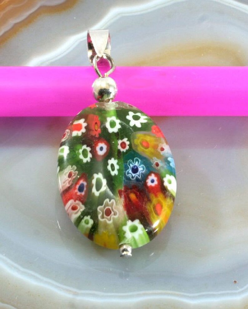 925 sterling silver Murano glass pendant