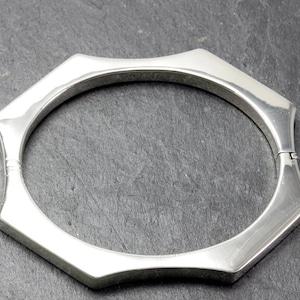 Bangle, elegant, 8 corner, 925 sterling silver