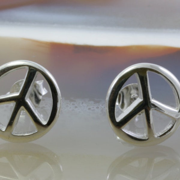 Peace, Frieden, Ohrstecker, 925 Sterling Silber