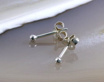 Ball, ear studs, 925 sterling silver