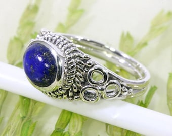 Ring aus Nepal 925 Silber und Lapislazuli